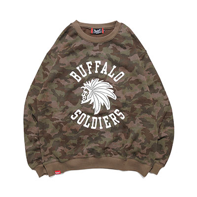 CAMO BS CREW SWEAT -GREEN-