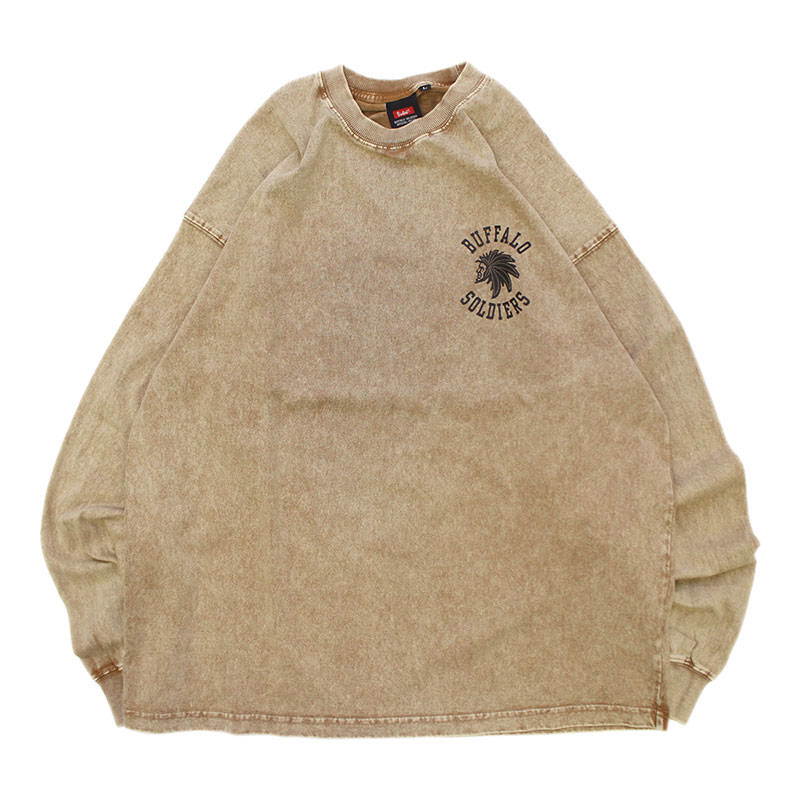 BS PIGMENT L/S T-SHIRT -BEIGE-