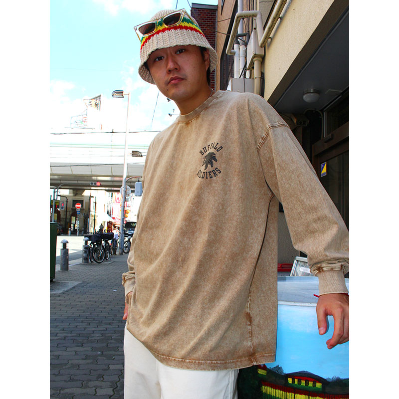 BS PIGMENT L/S T-SHIRT -BEIGE-