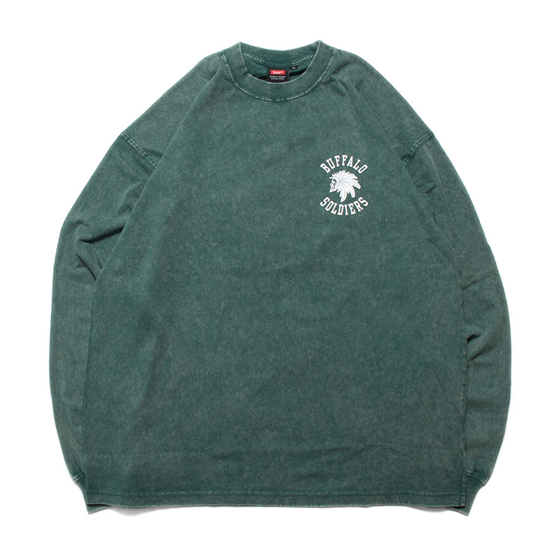 BS PIGMENT L/S T-SHIRT -GREEN-
