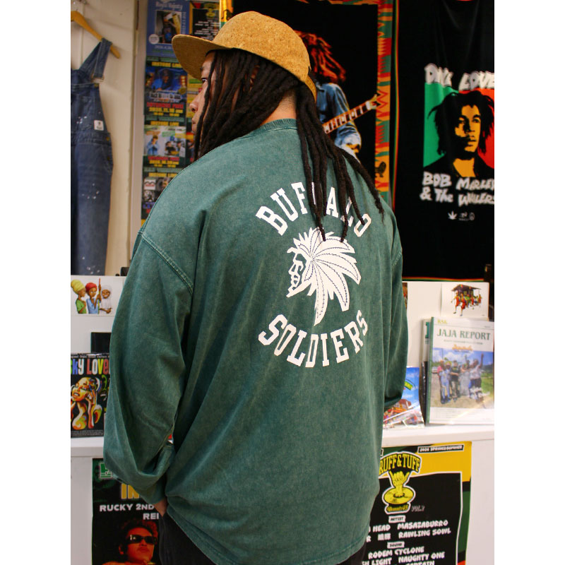 BS PIGMENT L/S T-SHIRT -GREEN-