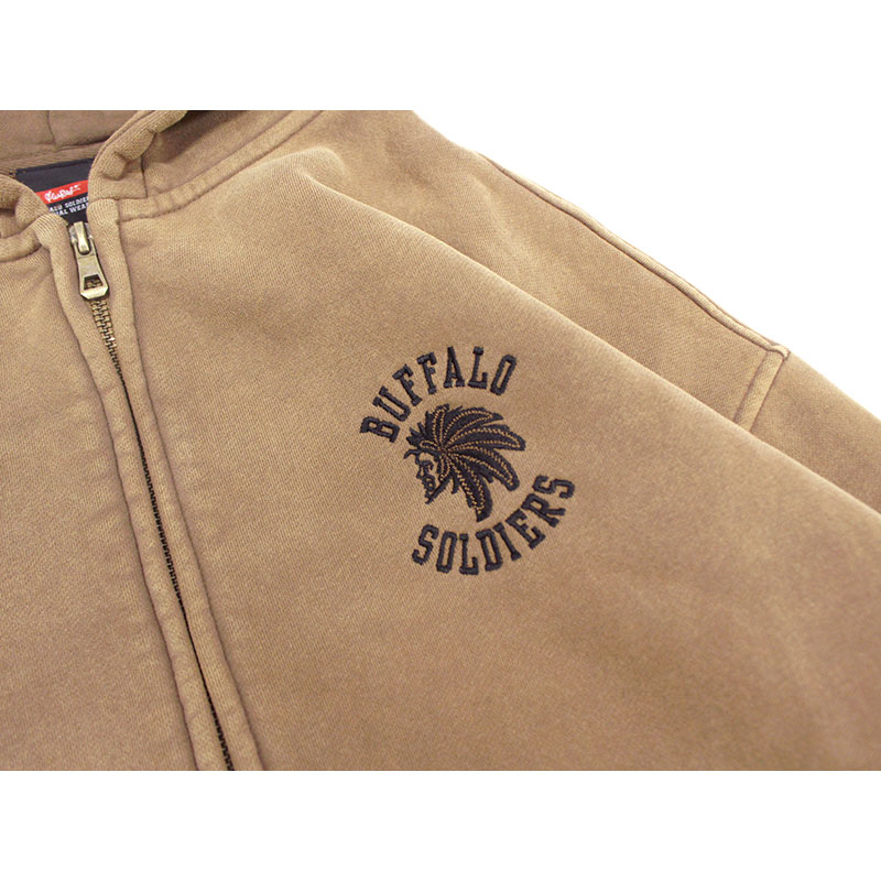 BS PIGMENT ZIP HOODIE -BEIGE-