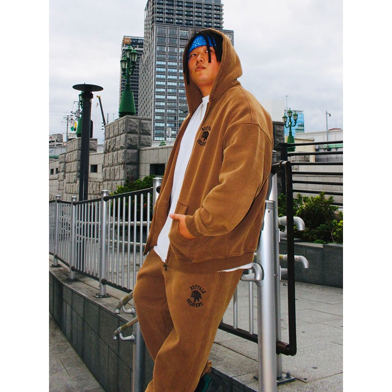 BS PIGMENT ZIP HOODIE -BEIGE-