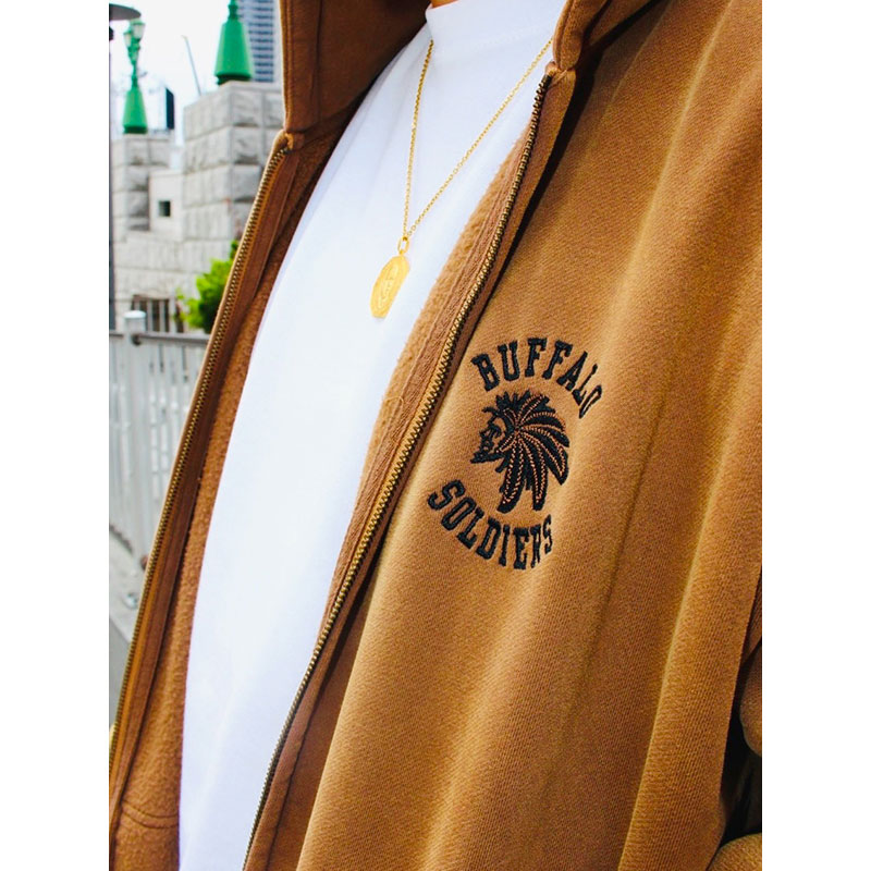 BS PIGMENT ZIP HOODIE -BEIGE-