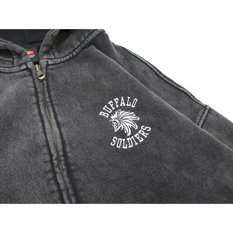 BS PIGMENT ZIP HOODIE -BLACK-