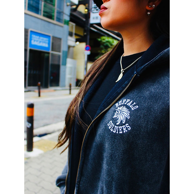 BS PIGMENT ZIP HOODIE -BLACK-