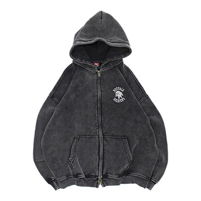 BS PIGMENT ZIP HOODIE -BLACK-