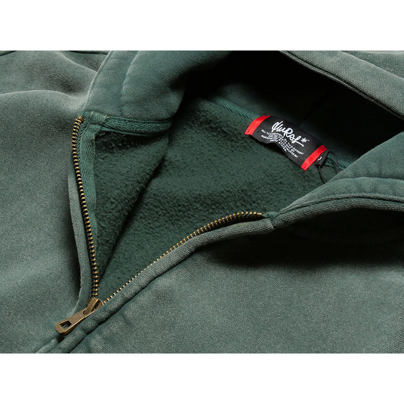 BS PIGMENT ZIP HOODIE -GREEN-