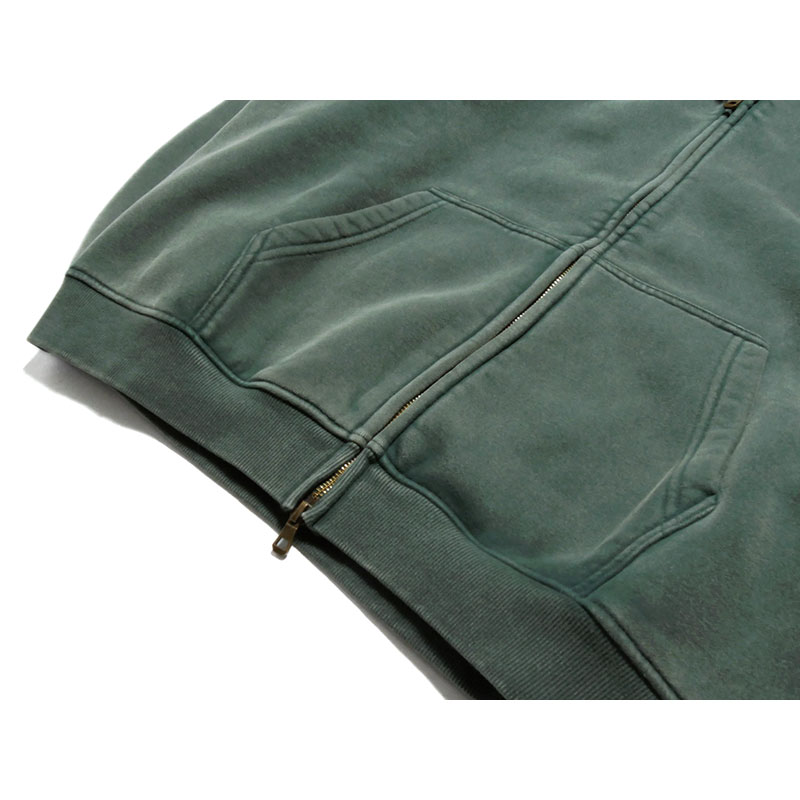 BS PIGMENT ZIP HOODIE -GREEN-