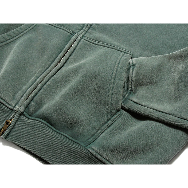 BS PIGMENT ZIP HOODIE -GREEN-