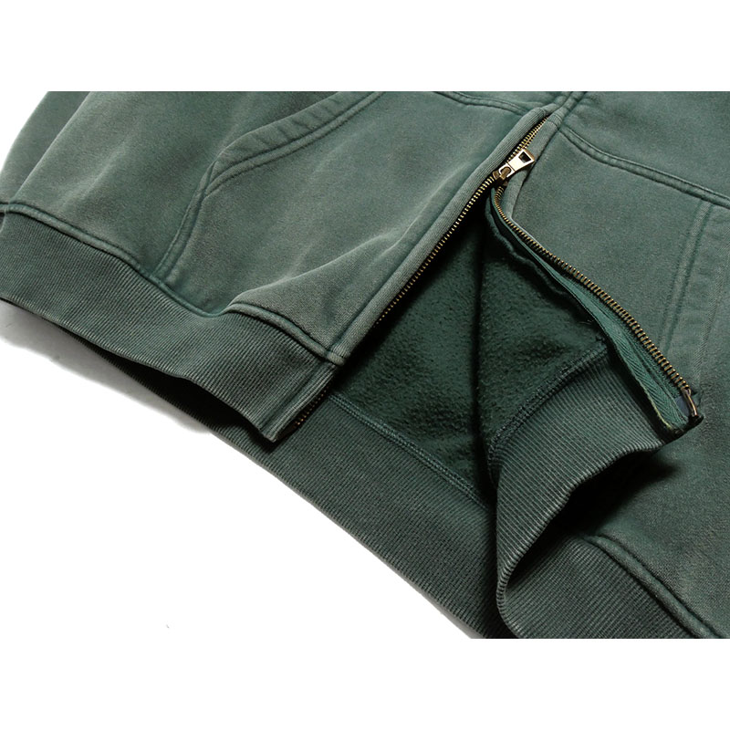 BS PIGMENT ZIP HOODIE -GREEN-