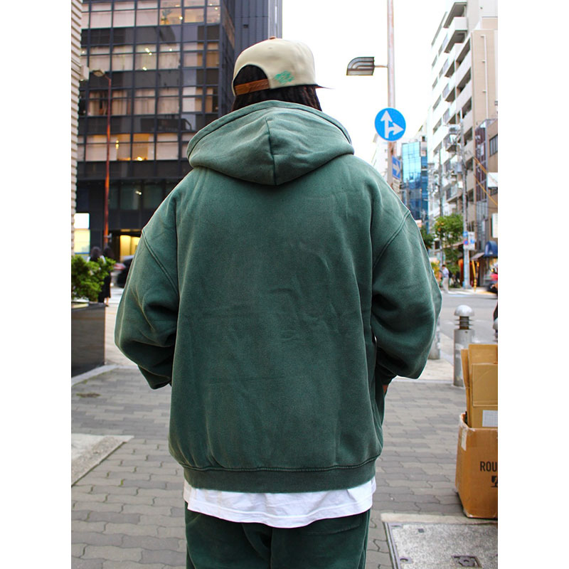 BS PIGMENT ZIP HOODIE -GREEN-