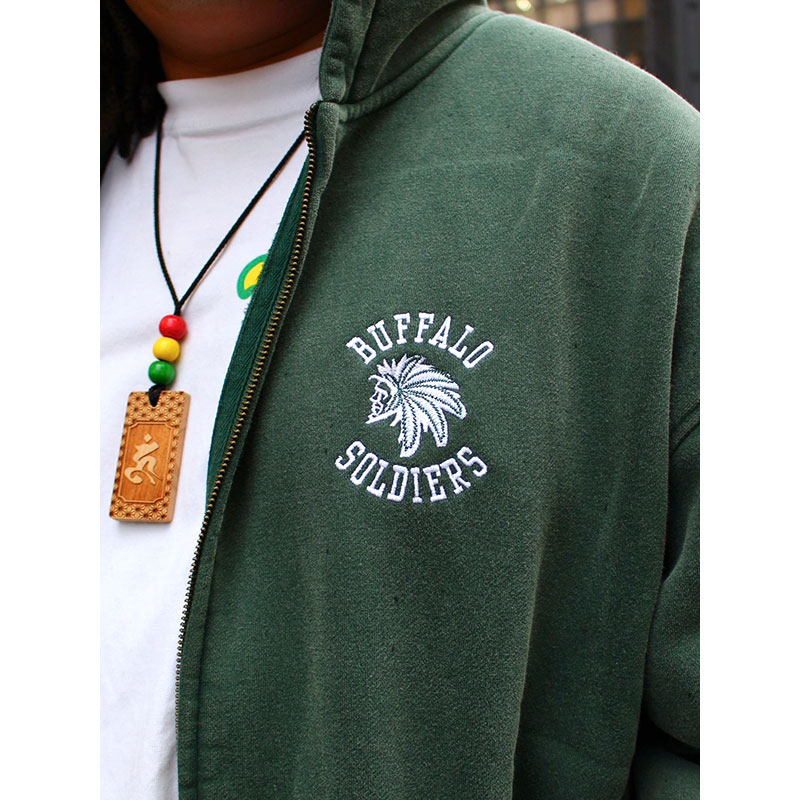 BS PIGMENT ZIP HOODIE -GREEN-