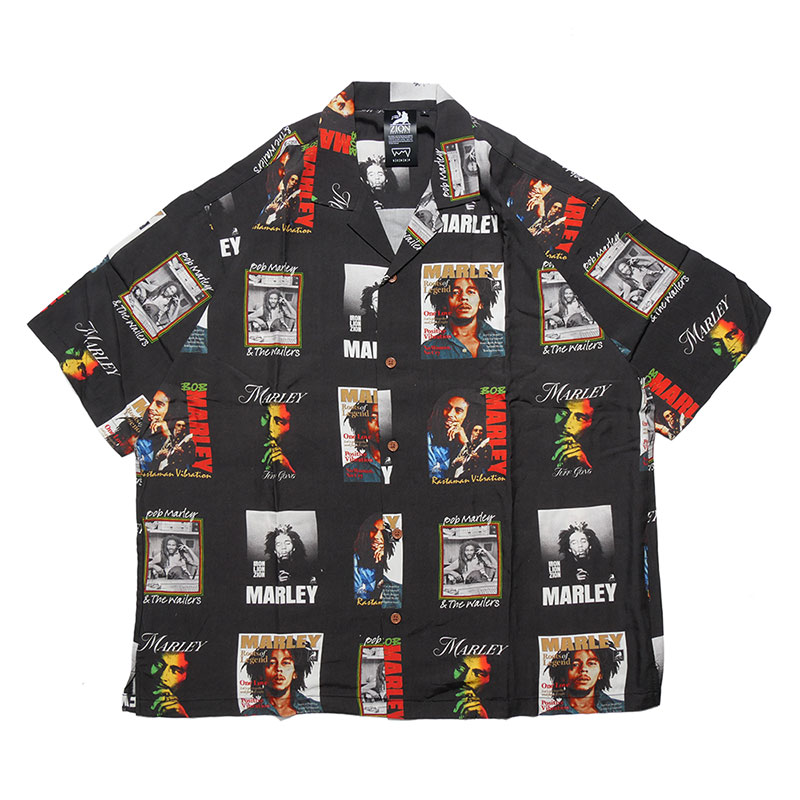 BOB MARLEY ALOHA SHIRTS -BLACK-