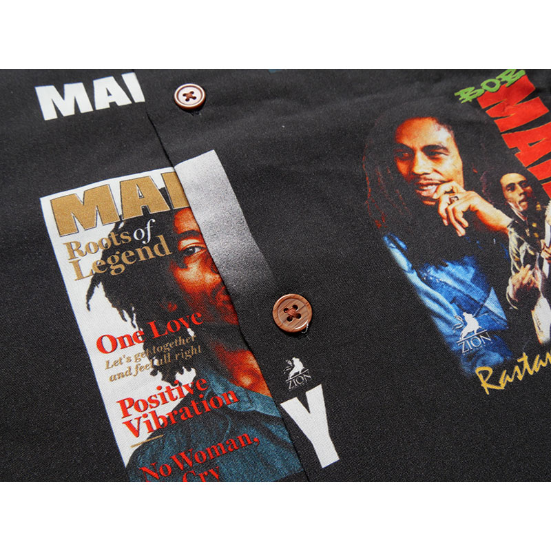 BOB MARLEY ALOHA SHIRTS -BLACK-