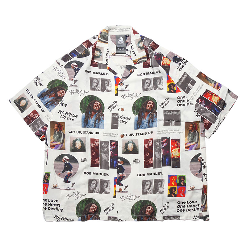 BOB MARLEY ALOHA SHIRT -WHITE-