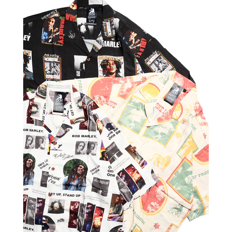 BOB MARLEY ALOHA SHIRT -WHITE-
