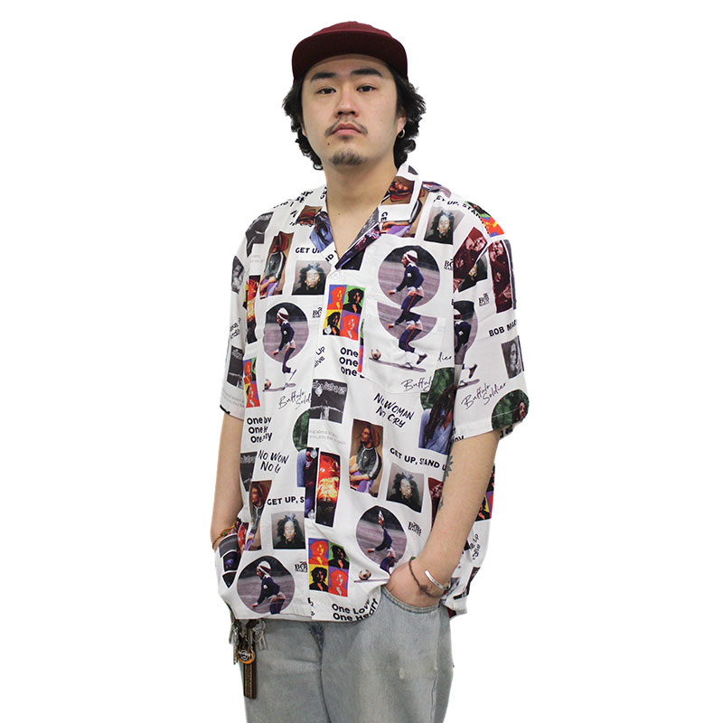 BOB MARLEY ALOHA SHIRT -WHITE-