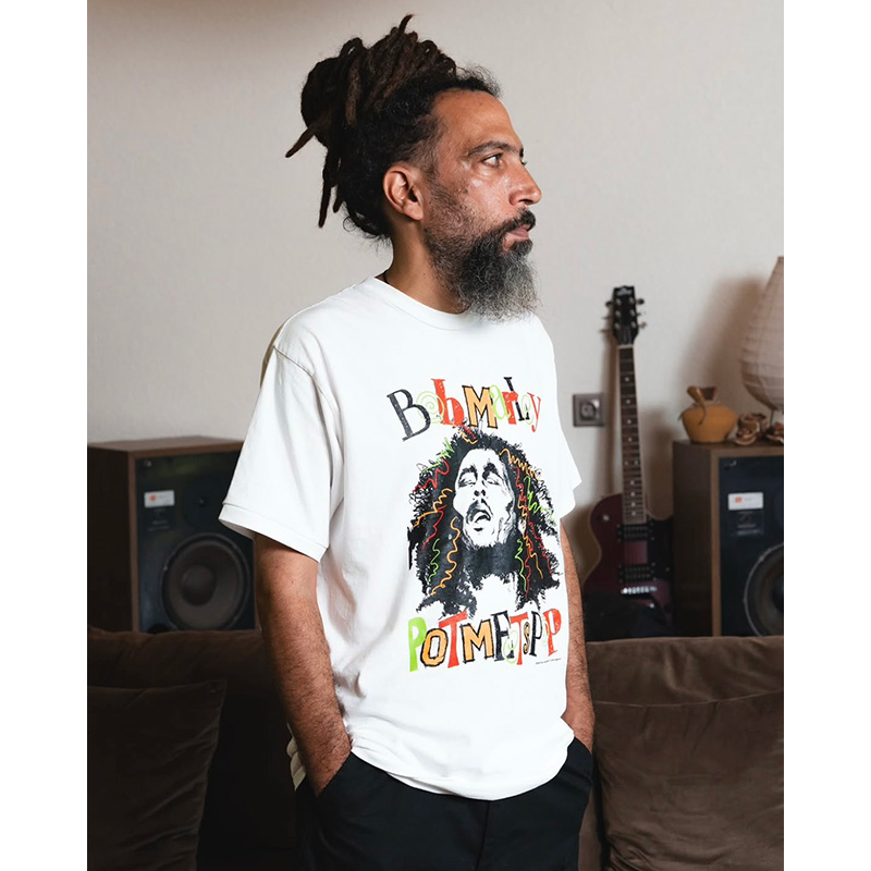 NATTY DREAD DIP DYE TEE -WHITE-