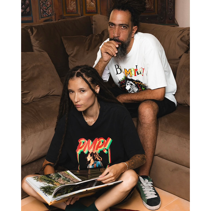 NATTY DREAD DIP DYE TEE -WHITE-