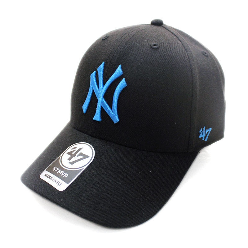 YANKEES SNAPBACK '47 MVP -Black×Neon Blue Logo-