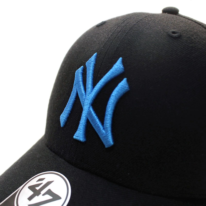 YANKEES SNAPBACK '47 MVP -Black×Neon Blue Logo-