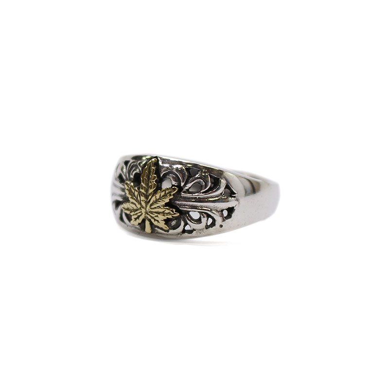 SILVER GANJA RING