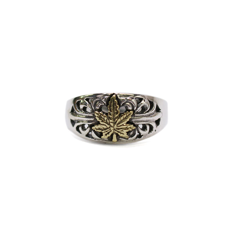 SILVER GANJA RING