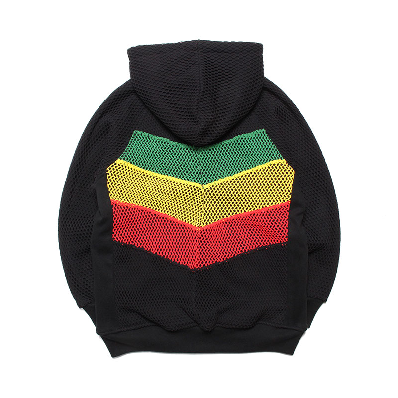 MARINA×SWEAT ZIP PARKA RASTA DIAG STRIPE