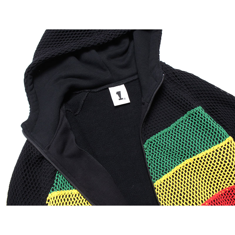 MARINA×SWEAT ZIP PARKA RASTA DIAG STRIPE
