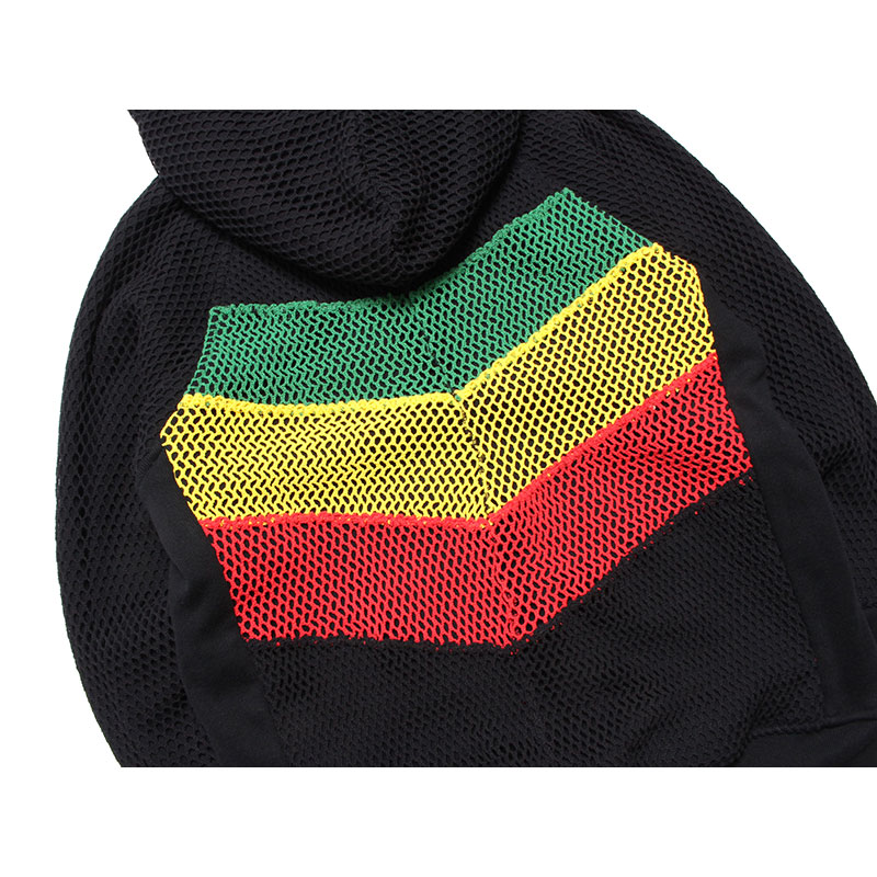 MARINA×SWEAT ZIP PARKA RASTA DIAG STRIPE